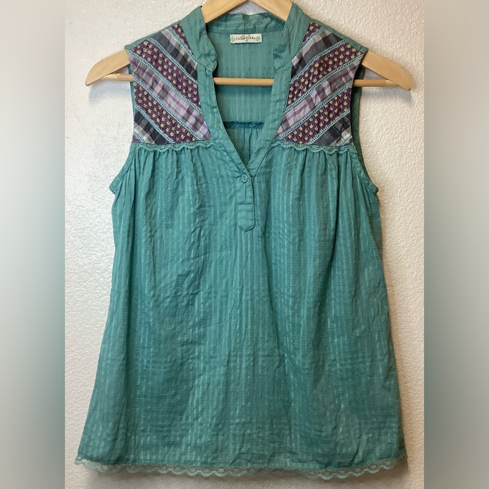 Nicolette tank sleeveless lace coastal